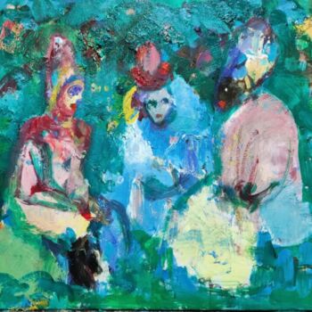 Schilderij getiteld "Rumors by Julia Dev…" door Julia Devagny, Origineel Kunstwerk, Olie