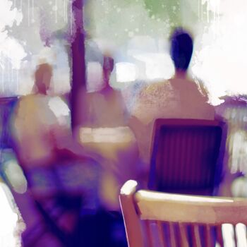 Painting titled "Summer Cafe 1" by Ira Tsantekidou, Original Artwork, Digital Painting