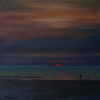 Painting titled "Dark sunset in Sche…" by Anastasia Chernysheva, Original Artwork, Oil
