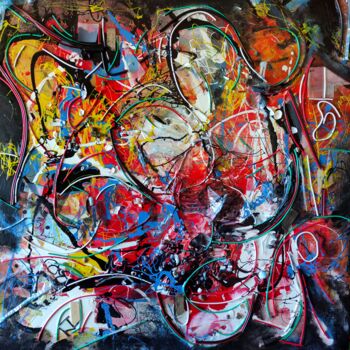 Peinture intitulée "Artificial Brain Pa…" par Carlos Paredes Colin, Œuvre d'art originale, Acrylique