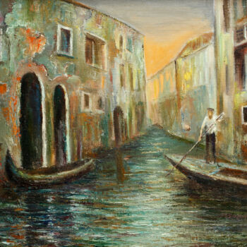 "Venetian melody" başlıklı Tablo Vladimir Volosov tarafından, Orijinal sanat, Petrol Ahşap Sedye çerçevesi üzerine monte edi…