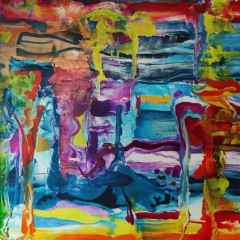 Ζωγραφική με τίτλο "Landscape Arcturian…" από Carlos Paredes Colin, Αυθεντικά έργα τέχνης, Ακρυλικό