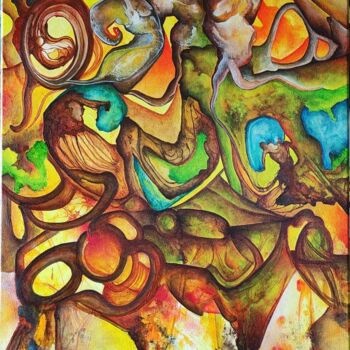 「The gestation of an…」というタイトルの絵画 Carlos Paredes Colinによって, オリジナルのアートワーク, アクリル