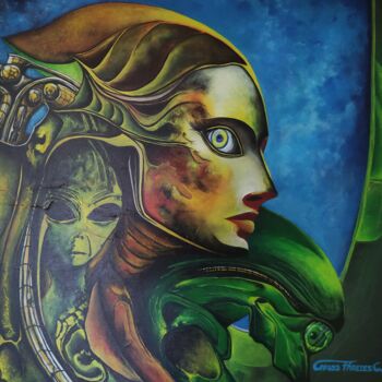 Painting titled "Eva" by Carlos Paredes Colin, Original Artwork, Acrylic