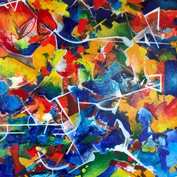 Painting titled "Parting Spectrally" by Carlos Paredes Colin, Original Artwork, Acrylic