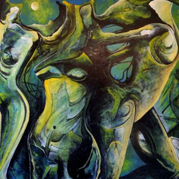 Peinture intitulée "Divines Creatures" par Carlos Paredes Colin, Œuvre d'art originale, Acrylique