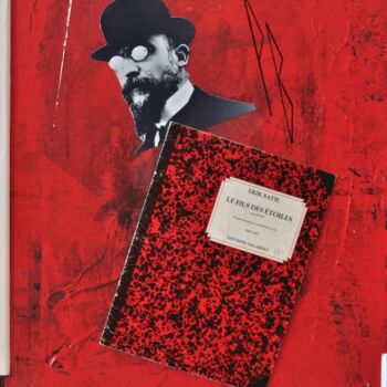 Collages titled "Erik Satie. Le fils…" by Bernon, Original Artwork, Acrylic Mounted on Wood Stretcher frame