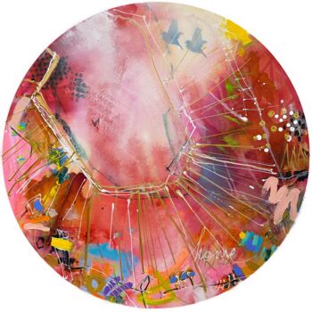 Painting titled "Flying Home No.8" by Beate Garding Schubert, Original Artwork, Acrylic Mounted on Wood Stretcher frame