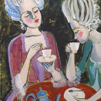 Pittura intitolato "Teatime" da Liuba Zdor, Opera d'arte originale, Acrilico