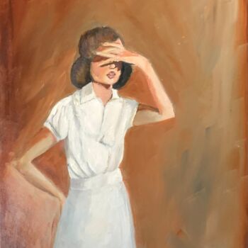 Schilderij getiteld "Oteando el horizonte" door Mónica Caruncho Fontela, Origineel Kunstwerk, Olie