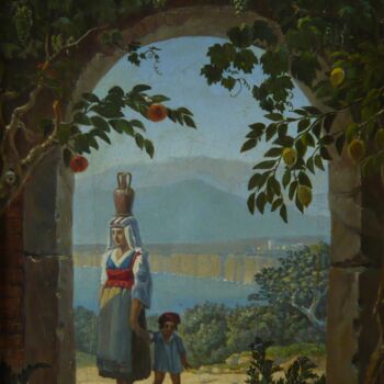 Painting titled "Souvenir de Sorrente" by Carl Gustav Carus, Original Artwork, Oil