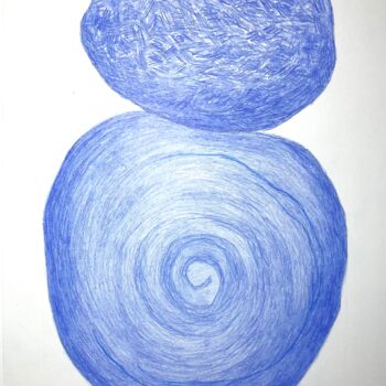 图画 标题为“Dos Gardenias Azul” 由Abstractart.Style, 原创艺术品, 铅笔
