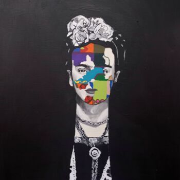 Schilderij getiteld "Frida" door Burcu Panahi, Origineel Kunstwerk, Acryl
