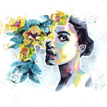 Pintura titulada "REBIRTH - WATERCOLO…" por Valeria Amirkhanyan, Obra de arte original, Acuarela