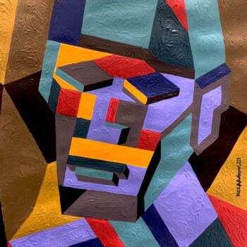 「Abstracted Head」というタイトルの絵画 Koola Adamsによって, オリジナルのアートワーク, アクリル