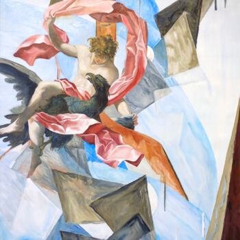 Peinture intitulée "Ganymède" par Gilles Chambon, Œuvre d'art originale, Huile Monté sur Châssis en bois