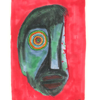 제목이 "Portrait inachevé"인 그림 Dominique Cheval로, 원작, 마커