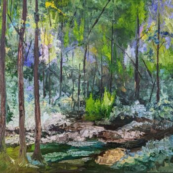Peinture intitulée "Silence landscape" par Nicole Caron, Œuvre d'art originale, Huile