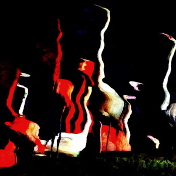 Fotografie mit dem Titel "flamingo - flamant" von R.W.Born, Original-Kunstwerk, Manipulierte Fotografie