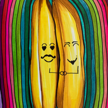 Dibujo titulada "Love is... | bright…" por Elena Polak, Obra de arte original, Rotulador