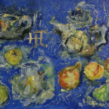 Painting titled "PORCELANA, Ultramar…" by Eryk Maler, Original Artwork, Oil