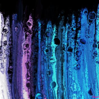 Artes digitais intitulada "Acrylic Pour Cool R…" por Purplemindstudios, Obras de arte originais, Pintura digital