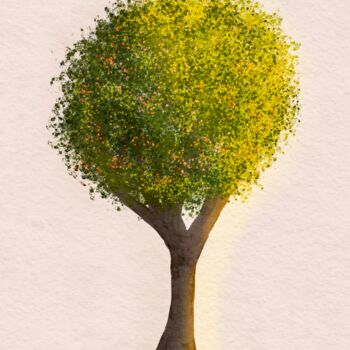 Artes digitais intitulada "Novelty Tree 1 of 3" por Purplemindstudios, Obras de arte originais, Pintura digital