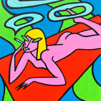 绘画 标题为“Smoke rings, oil pa…” 由Mykhalchuk Vadym, 原创艺术品, 油 安装在木质担架架上