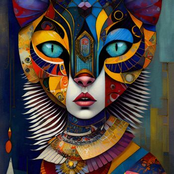 Digitale Kunst mit dem Titel "Zana" von L.Roche, Original-Kunstwerk, Tinte