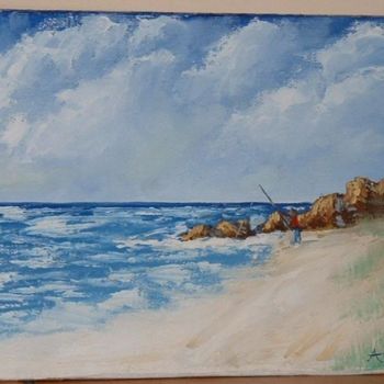 Painting titled "Fisherman" by Aud, Original Artwork
