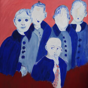 Painting titled "L'ATTENTE.....Févri…" by Roger Ernest Jankow, Original Artwork, Tempera