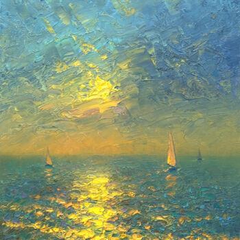 Malerei mit dem Titel "Sea 15" von Dmitry Oleyn, Original-Kunstwerk, Öl Auf Keilrahmen aus Holz montiert