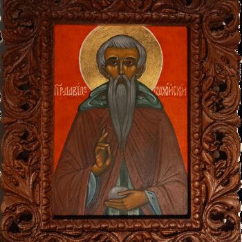 Картина под названием "Икона Давид Гареджи…" - Светлана Фатьянова, Подлинное произведение искусства, Темпера