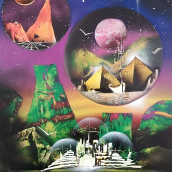 Painting titled "Bolle dimensionali" by Mauro Sposito, Original Artwork, Spray paint