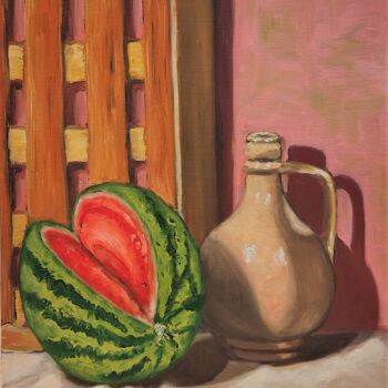 Peinture intitulée "Nature-Morte à la P…" par Albina Urbanek, Œuvre d'art originale, Huile