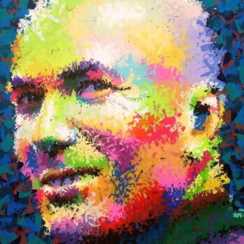 Ζωγραφική με τίτλο "Zinedine Zidane" από Анатолий Рабков, Αυθεντικά έργα τέχνης, Ακρυλικό Τοποθετήθηκε στο Ξύλινο φορείο σκε…