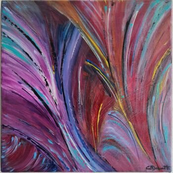 Painting titled "ARCHES" by Catherine Jacomet, Original Artwork, Acrylic Mounted on Wood Stretcher frame