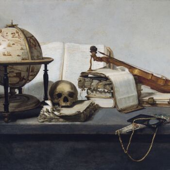 Peinture intitulée "Vanitas Nature mort…" par Jan Davidsz. De Heem, Œuvre d'art originale, Huile