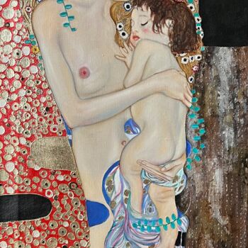 Painting titled "Fragment of “Three…" by Katerina Yakovleva, Original Artwork, Oil Mounted on Wood Stretcher frame