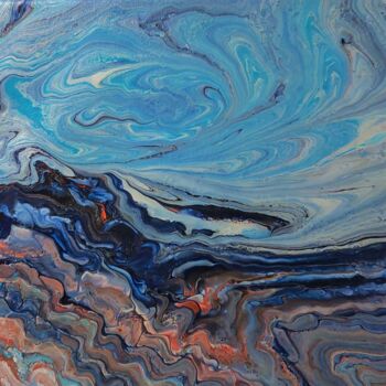 Schilderij getiteld "Les tourments du ci…" door Mado, Origineel Kunstwerk, Acryl Gemonteerd op Frame voor houten brancard