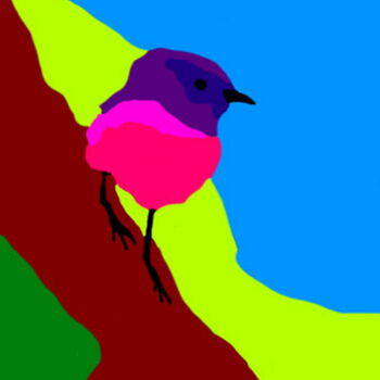 Arts numériques intitulée "Little Bird" par Stephane Pruvot, Œuvre d'art originale, Peinture numérique