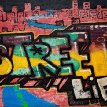 Pittura intitolato "Street Life" da Giuseppe Valia, Opera d'arte originale, Spray