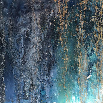 Ζωγραφική με τίτλο "Within the Waterfall" από Malinga Kumarasinghe, Αυθεντικά έργα τέχνης, Ακρυλικό Τοποθετήθηκε στο Ξύλινο…