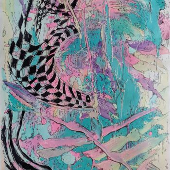 「secret flight」というタイトルの絵画 Sergei Safaevによって, オリジナルのアートワーク, アクリル