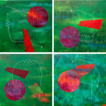 Painting titled "Preparando la paz" by Jesus Tejedor, Original Artwork, Acrylic Mounted on Wood Stretcher frame