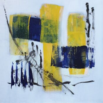 Peinture intitulée "Indigo" par Julie Verhague, Œuvre d'art originale, Acrylique Monté sur Châssis en bois