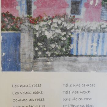 Ζωγραφική με τίτλο "Les murs roses" από Brigitte Barcelo, Αυθεντικά έργα τέχνης, Ακρυλικό