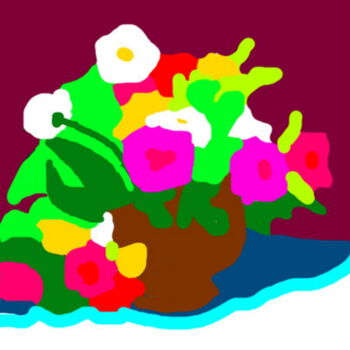 Arts numériques intitulée "Jolie bouquet fleur…" par Stephane Pruvot, Œuvre d'art originale, Peinture numérique