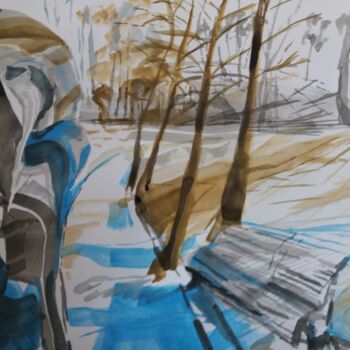 Malerei mit dem Titel "Sans titre" von Marc Declercq, Original-Kunstwerk, Aquarell