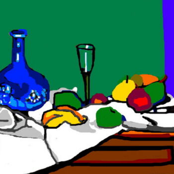 Digital Arts titled "La nature morte à l…" by Stephane Pruvot, Original Artwork, Digital Painting